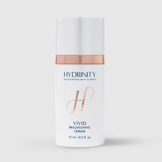 Hydrinity Vivid Brightening Serum 15 mL bottle on a light gray background