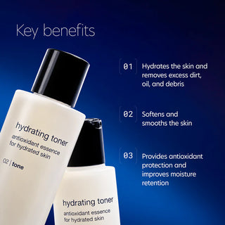 PCA Skin Hydrating Toner hydrates and removes excess dirt, oil, and debris, softens and smooths skin, and provides antioxidant protection to improve moisture retention.