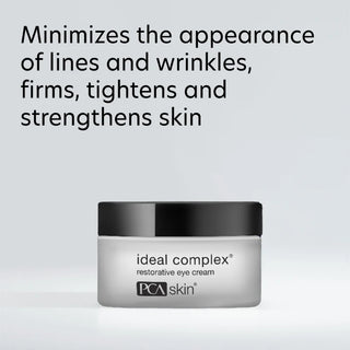 PCA Skin Ideal Complex Restorative Eye Cream minimizes the appearance of lines and wrinkles while firming, tightening, and strengthening skin