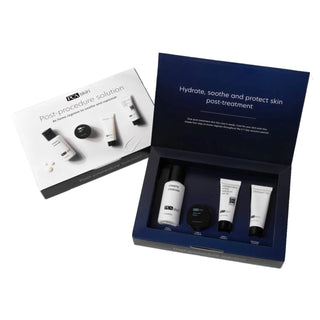 PCA Skin Post-Procedure Solution kit with four skincare products in open packaging