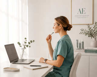Aesthetically Educated esthetician providing a virtual skincare consultation